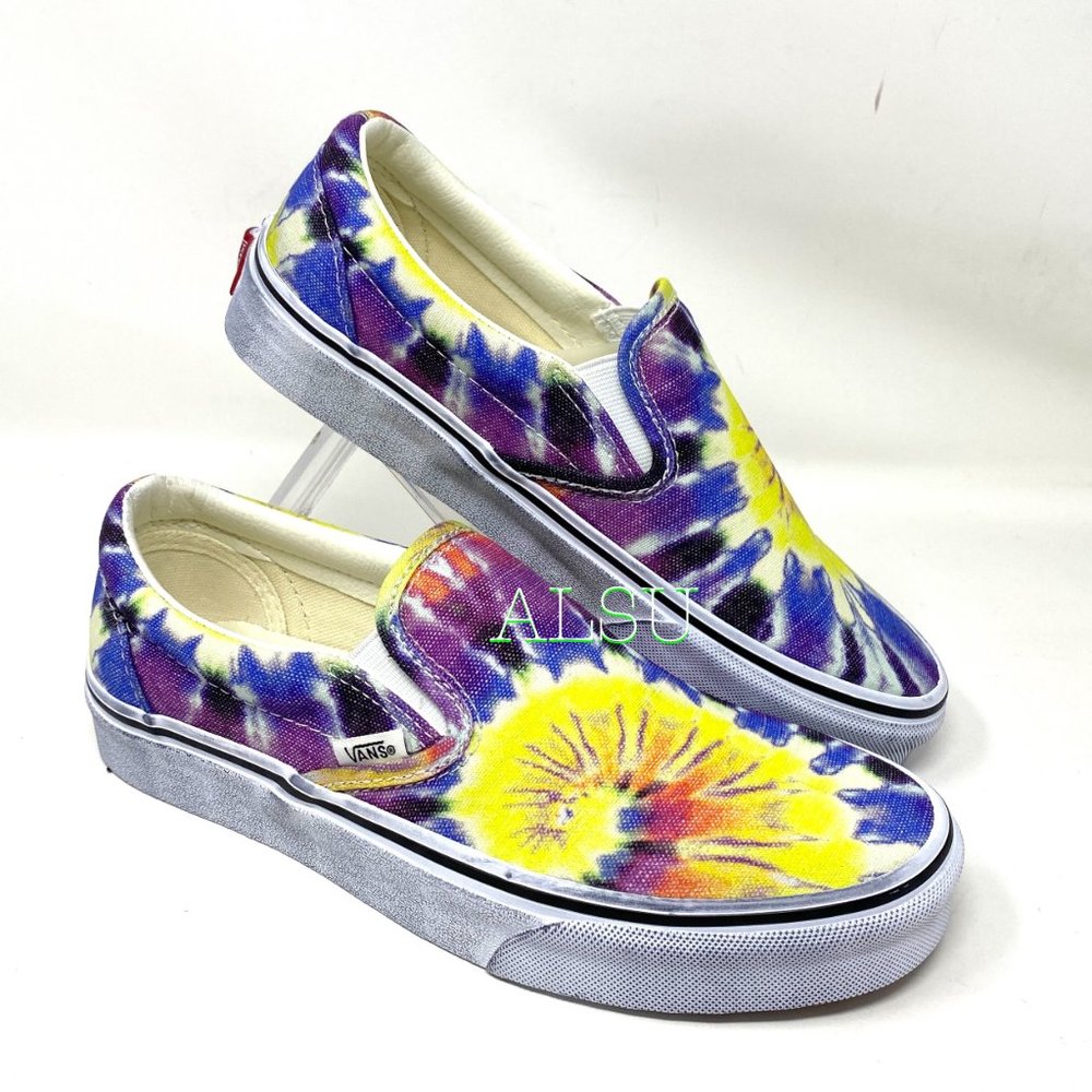 🎁 Santa’s Special 🎄 VANS Vans Classic Slip On Washed Tie-Dye Men’s VN0A4U3819X - Picture 3 of 8